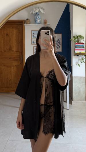 KIMONO SATIN LAIZE ET DENTELLE