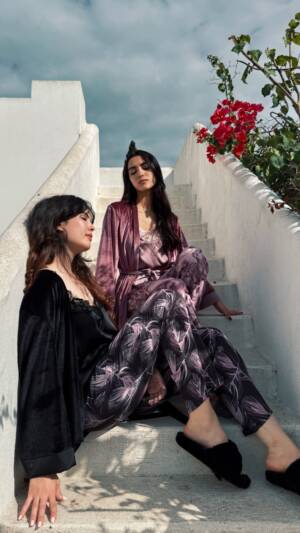 Pyjama 3 pièces satin et velours